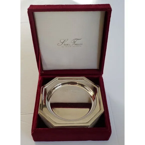 Godinger Silver Octagonal Coasters Set of 11 - Picture 1 of 5